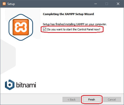 Instalación de XAMPP finalizada