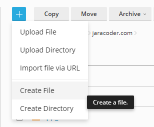 Crear archivo en Plesk